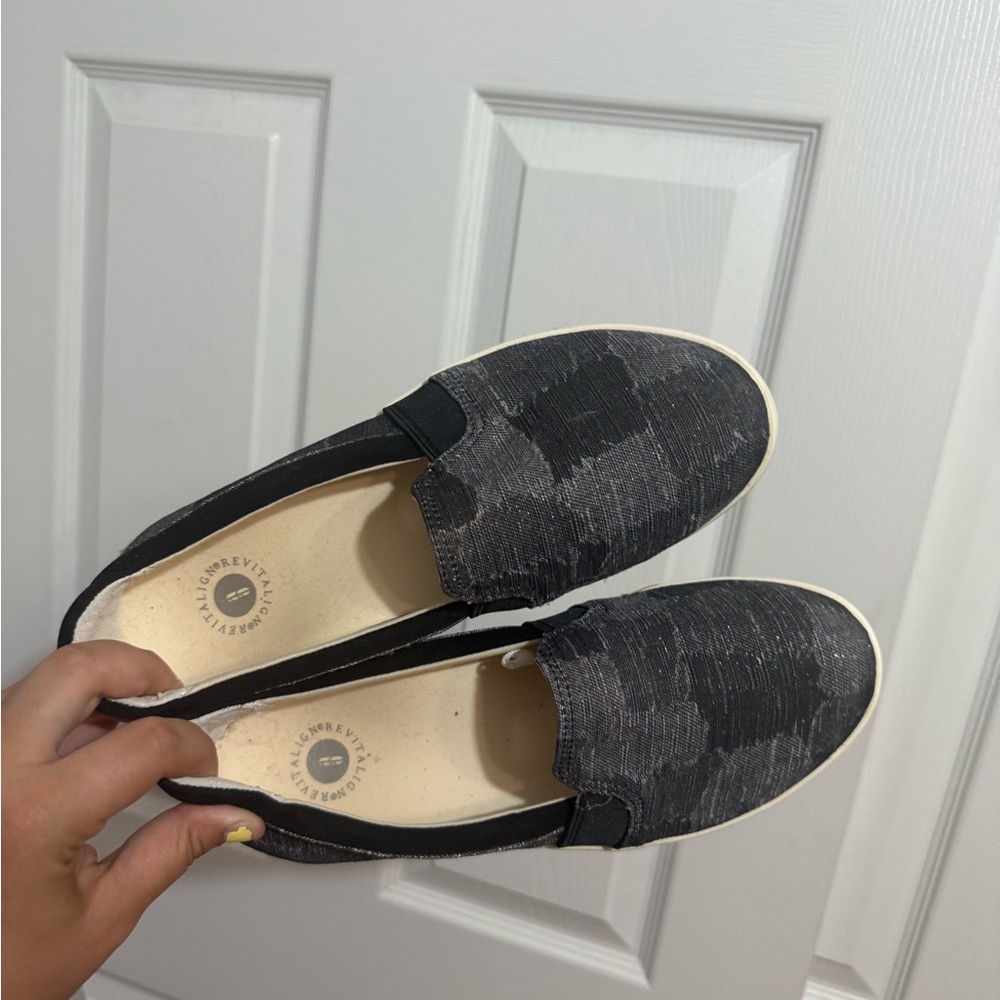 Gray and Black Slip-On Sneakers